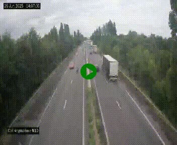 Webcam routière à la fin de la N10, en périphérique ouest d'Angouleme, proche de la jonction avec l'A10