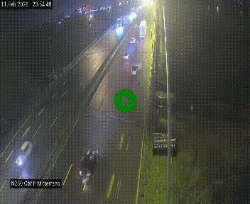 Webcam sur le périphérique de Bordeaux à l'est de la ville. Caméra située sur le Pont Mitterand sur la N230