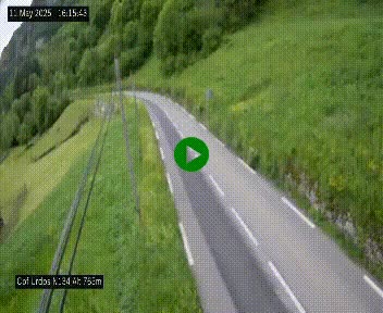 Webcam dans les Pyrénées Atlantique au niveau du col d'Urdos et du fort du Pourtalet sur la N134, en direction du Col et du tunnel du Somport, à 765 mètres d'altitude