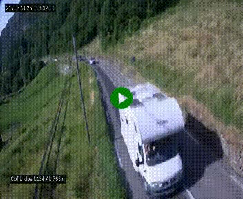 Webcam dans les Pyrénées Atlantique au niveau du col d'Urdos et du fort du Pourtalet sur la N134, en direction du Col et du tunnel du Somport, à 765 mètres d'altitude