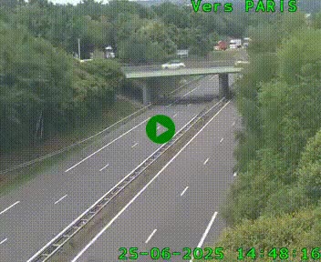 Caméra routière sur l'autoroute A20 au nord de Limoges, à la jonction avec la N520. Vue orientée vers Paris