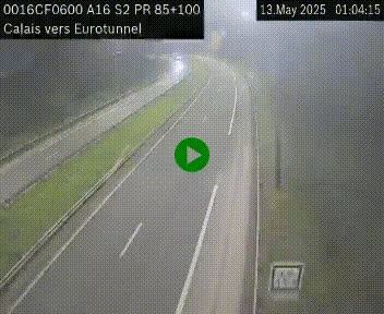 Webcam A16 à Calais en direction du Tunnel sous la Manche (Eurotunnel)