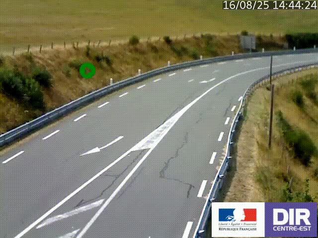 Webcam sur le col Pin Bouchain, vue orientée vers Roanne, en provenance de Lyon sur la nationale 7 (N7)