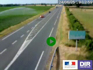 Webcam routière sur la RN7 à hauteur de Toulon-sur-Allier, entre Moulins et Vichy
