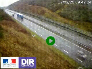 Webcam au niveau du col de Bois Clair à hauteur de Cluny sur la N79. Vue orientée vers Mâcon