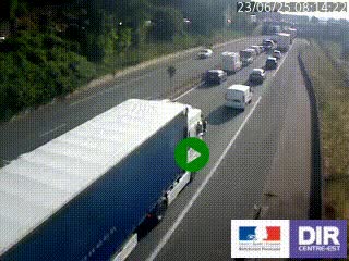 Caméra autoroutière sur l'A47 à hauteur de Givors, a proximité de Lyon. La webcam est orientée vers Lyon