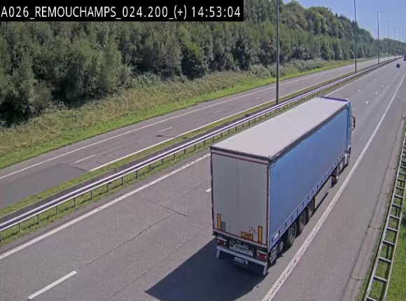 Webcam à hauteur de Spa entre la sortie Remouchamps et la sortie Stavelot. Vue orientée vers les Ardennes