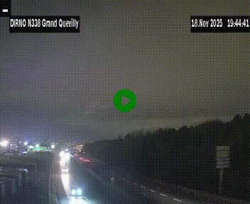 Webcam routière sur N338 à hauteur de Grand-Quevilly en périphérie de Rouen. Vue orientée vers Rouen