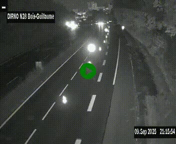 Webcam routière à hauteur de Bois-Guillaume en périphérie de Rouen. Vue orientée vers Rouen