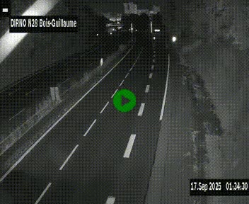 Webcam routière à hauteur de Bois-Guillaume en périphérie de Rouen. Vue orientée vers Rouen