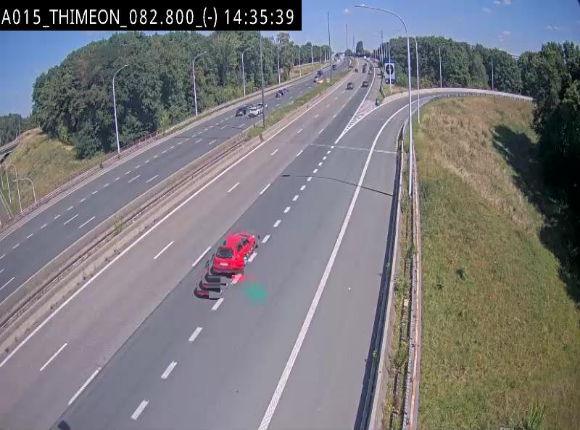 Caméra trafic Belgique - Thiméon - E42, jonction avec A54 (E420) direction La Louvière/Charleroi - BK 82.82