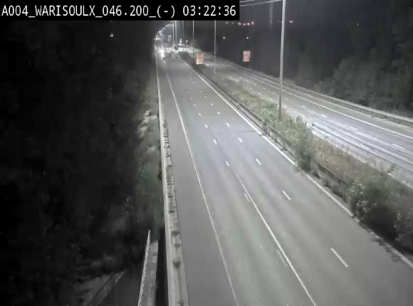 Webcam sur l'E411 à proximité de la jonction avec l'E42 à Warisoulx. Vue orientée vers le nord
