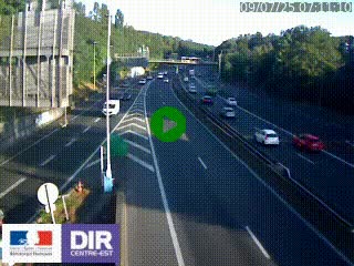 Caméra autoroute sur A6 - Valvert, près de Lyon, en direction de Paris, à hauteur de la sortie 36 Porte du Valvert