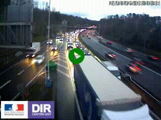 Caméra autoroute sur A6 - Valvert, près de Lyon, en direction de Paris, à hauteur de la sortie 36 Porte du Valvert