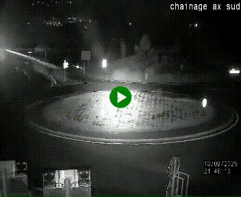 Webcam au nord d'Ax-les-Thermes au niveau de l'aire de chaînage de la N20. Vue orientée vers les Pyrénées, en direction de Pas de la Case