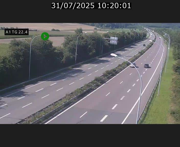 Traffic live webcam Luxembourg Flaxweiler - A1 direction Luxembourg - BK 22.4