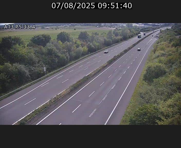 Webcam trafic sur A13 à hauteur de Mondorf-les-Bains en direction d'Altwies