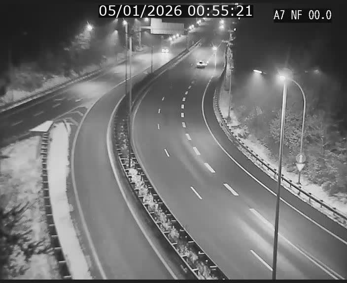 Caméra autoroute Luxembourg A7 - Echangeur A1/A7 Grünewald direction Tunnel Stafelter