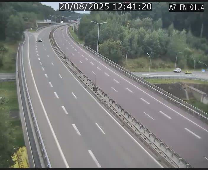 Caméra autoroute Luxembourg A7 - Tunnel Stafelter - direction Echangeur Grünewald