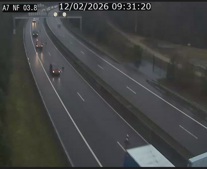 Webcam autoroute A7 au Luxembourg à la sortie du Tunnel Stafelter vers le Nord