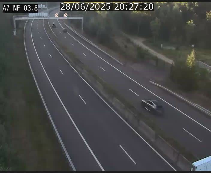 Webcam autoroute A7 au Luxembourg à la sortie du Tunnel Stafelter vers le Nord