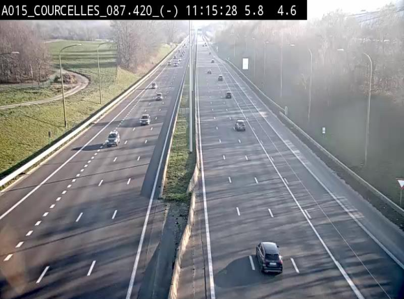 Webcam autoroute Belgique - Viesville - E42 direction Mons - BK 84.35