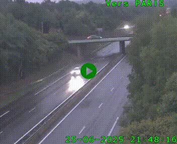 Caméra routière sur l'autoroute A20 au nord de Limoges, à la jonction avec la N520. Vue orientée vers Paris