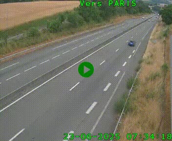 Caméra routière sur l'autoroute A20 à Saint-Hilaire-Bonneval, au sud de Limoges. Vue orientée vers Paris