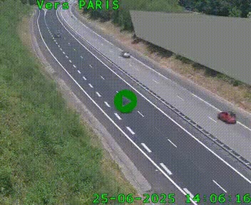 Caméra routière sur l'autoroute A20 à Saint-Pardoux-l'Ortigier, à la jonction avec l'A89. Vue orientée vers Paris