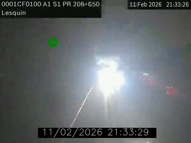 Webcam autoroute A1 à hauteur de Lesquin. Vue orientée vers Lille