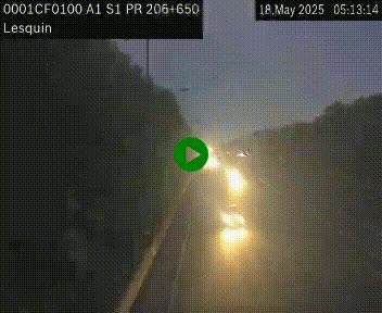 Webcam autoroute A1 à hauteur de Lesquin. Vue orientée vers Lille