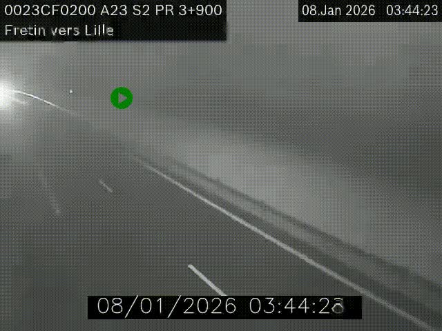 Webcam autoroute A23 à hauteur de Fretin. Vue orientée vers Lille