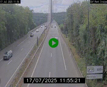 Webcam sur la N165 après le Pont de l'Iroise, à l'entrée de Brest