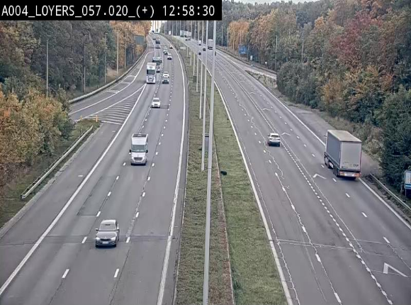 Webcam dans la montée de Loyers sur l'E411, après le viaduc de Beez en venant de Namur et en direction du Luxembourg