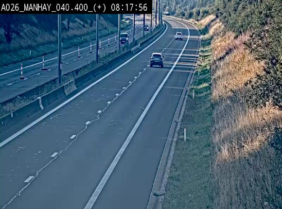 Webcam autoroute A26/E25 à hauteur de Manhay, avant la jonction avec la N651 en direction de Luxembourg - BK 40.4
