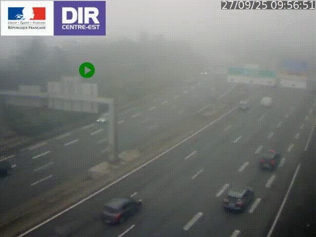 Caméra de circulation routière sur le boulevard périphérique Laurent Bonnevay de Lyon (D383) à hauteur de Bron, avant la jonction avec l'A43. Vue orientée vers l'échangeur