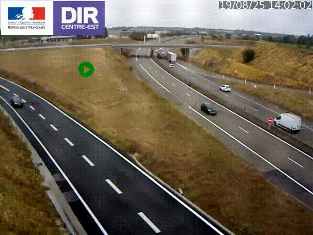 Webcam sur le contournement de Valence, sur la Nationale 7, caméra orientée vers Lyon