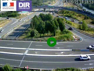 Webcam traffic à Grenoble-sud sur l'autoroute A480. Vue orientée vers l'entrée et la sortie de Grenoble