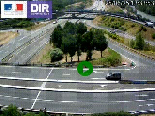 Webcam traffic à Grenoble-sud sur l'autoroute A480. Vue orientée vers l'entrée et la sortie de Grenoble
