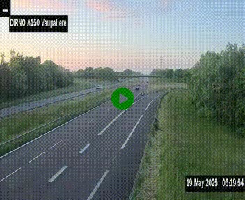 Webcam autoroute A150 à hauteur de La Vaupalière en périphérie de Rouen. Vue orientée vers Rouen