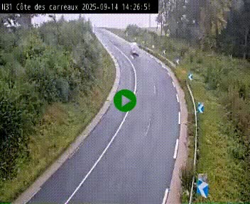 Webcam en haut de la Côte des Carreaux sur la N31 à Avesnes-en-Bray. Vue orientée vers Rouen