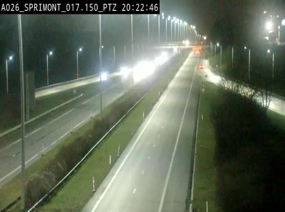 Webcam A26 (E25) à Sprimont, sur l'autoroute entre Liège et Arlon. Vue orientée vers le Luxembourg