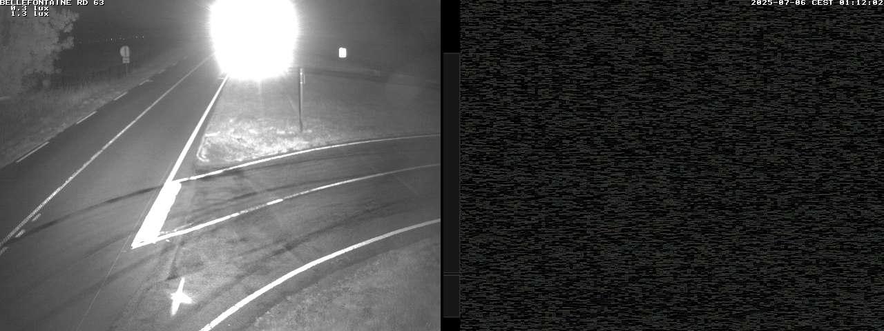 Webcam à Bellefontaine dans les Vosges à 552 mètres d'altitude sur la D63, à la jonction avec la D20A