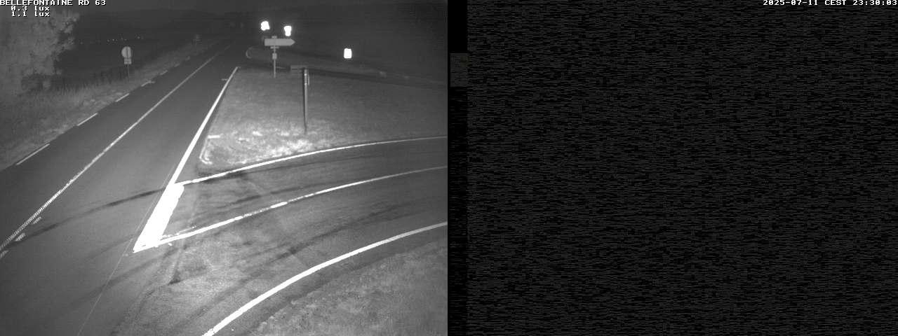 Webcam à Bellefontaine dans les Vosges à 552 mètres d'altitude sur la D63, à la jonction avec la D20A