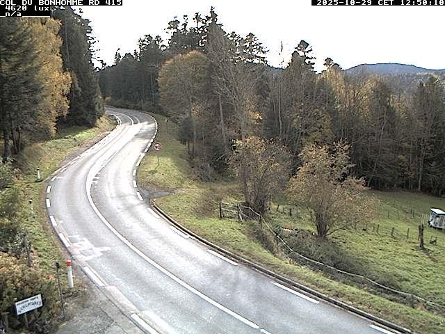 Caméra à proximité du col du Bonhomme sur la D415 à Plainfaing vers l'Alsace
