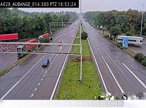 Webcam autoroute Belgique - Aubange - A28 direction Arlon - BK 14