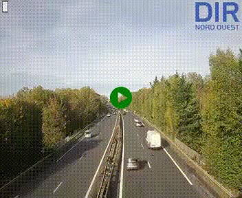 Webcam sur le périphérique de Caen (N814) à l'est de la ville, à Mondeville hauteur de la sortie 2, Presqu'île-Rives de l'Orne, au bout de l'autoroute A13