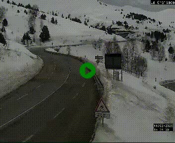 Webcam au carrefour de la croisade, à la jonction entre la N22 et la N320, avant le poste de douane franco-andorrane. Webcam à 1790 mètres d'altitude