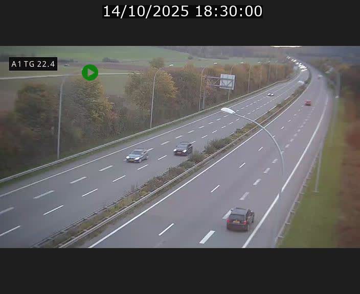 Traffic live webcam Luxembourg Flaxweiler - A1 direction Luxembourg - BK 22.4