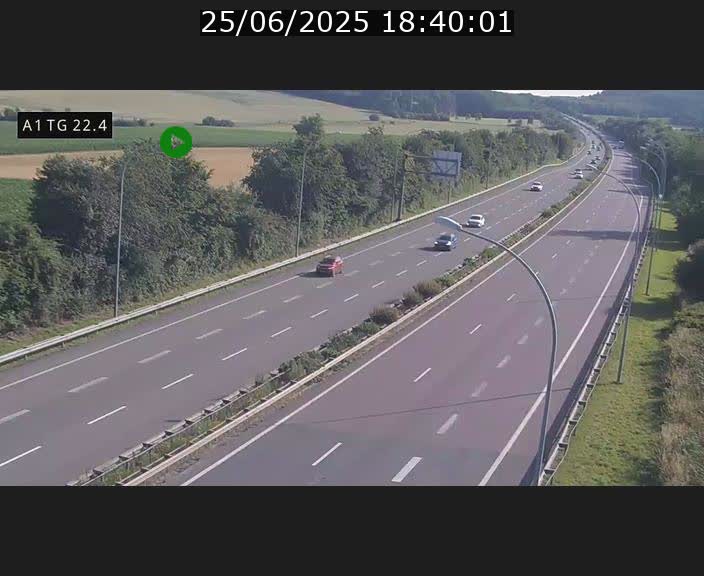 Traffic live webcam Luxembourg Flaxweiler - A1 direction Luxembourg - BK 22.4